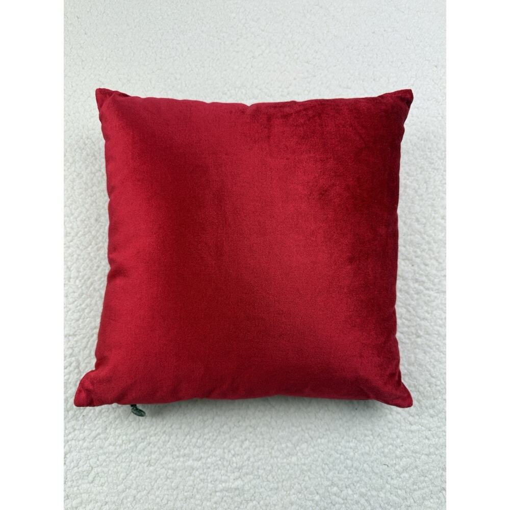 Pier 1 Imports Red Velvet Pillow Crystal Snowflake Christmas Elegant 12X12 - Picture 9 of 10